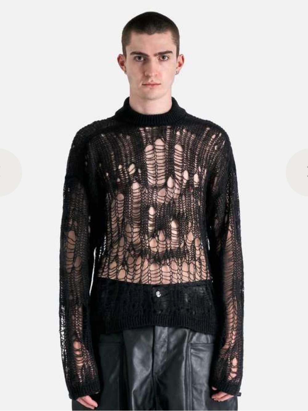 RICK OWENS Tommy Open Knit Sweater size M